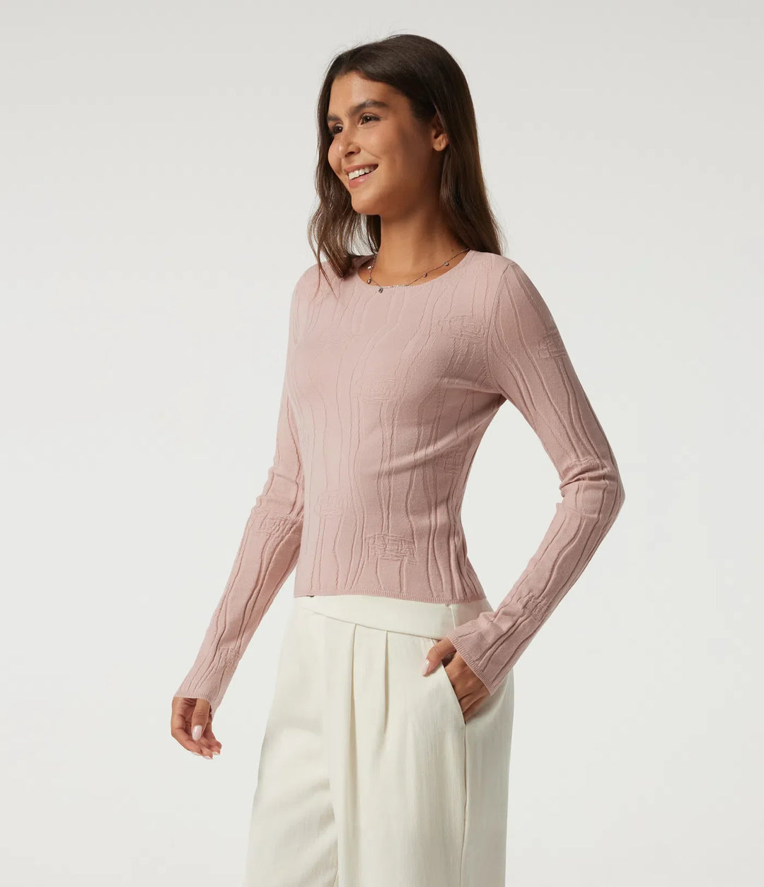 Round Neck Long Sleeve Work Jumper