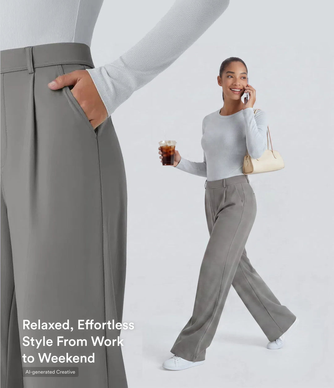 Halara Flex DayStretch High Waisted Pocket Work Flare Trousers