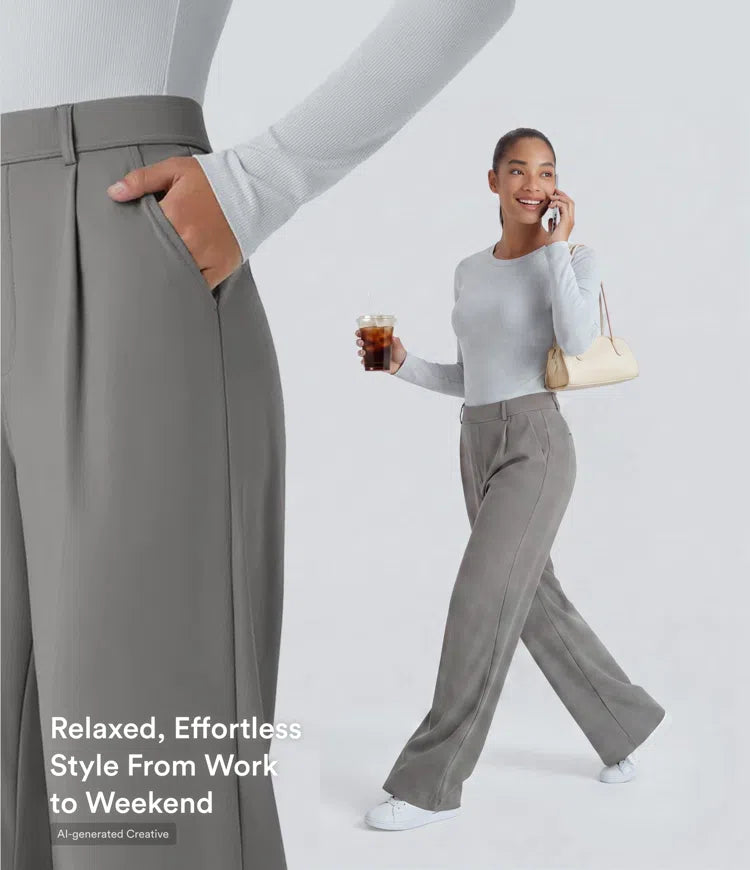 Halara Flex DayStretch High Waisted Pocket Work Flare Trousers