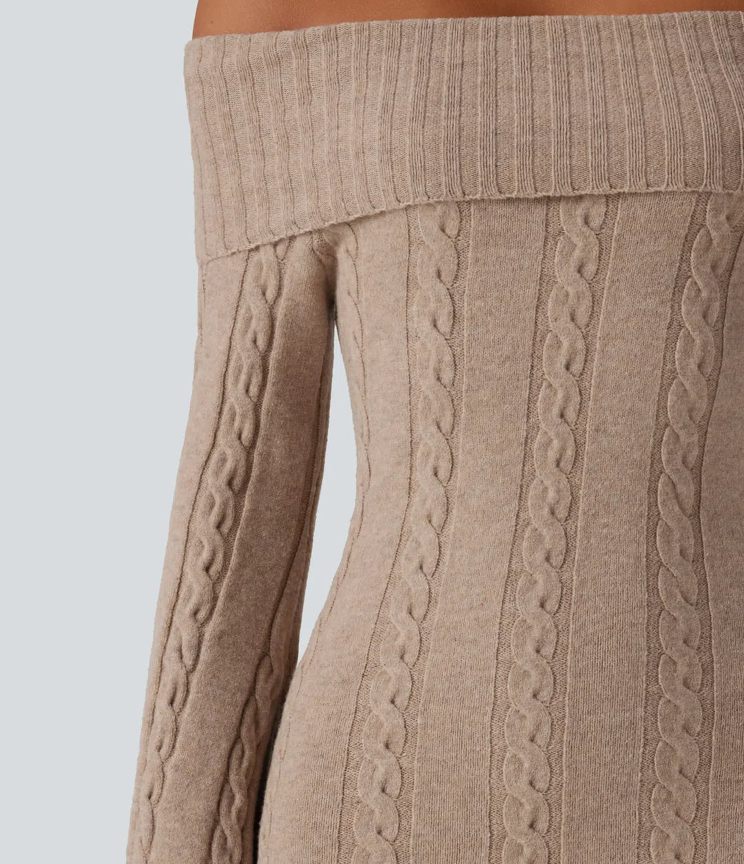 Off Shoulder Bell Long Sleeve Bodycon Mini Casual Jumper Dress