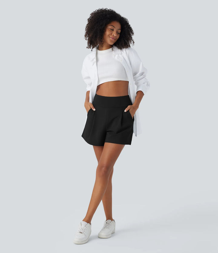 DayStretch High Waisted Work Baggy Shorts 4&
