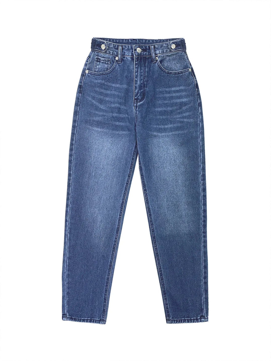 Womens Designer Washed-Blue Retro Flared Denim Jeans