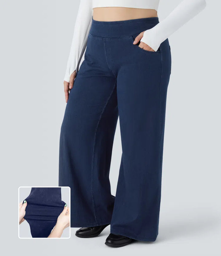 Halara Flex High Waisted Pockets Baggy Wide Leg Loose Casual Plus Size Jeans