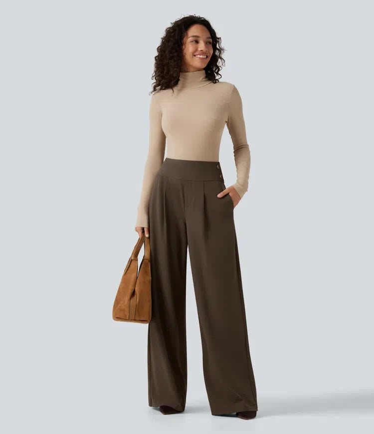 Halara Flex High Waisted Wide Leg Work Trousers with Pockets
