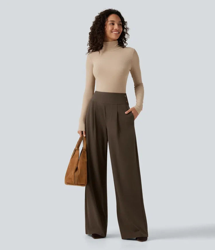 Halara Flex High Waisted Wide Leg Work Trousers with Pockets