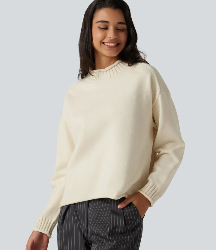 Mock Neck Long Sleeve Work Jumper