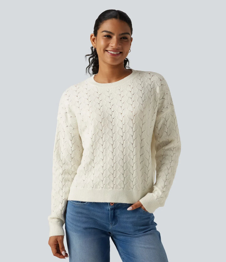 Round Neck Long Sleeve Causal Jumper