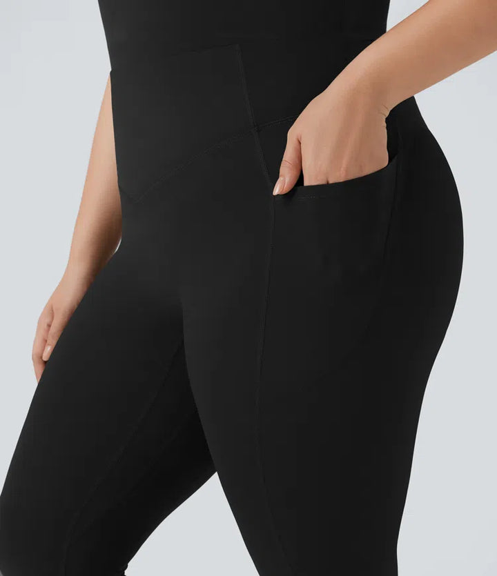 Plus Size Halara UltraSculpt High Waisted Scrunch Butt Lifting Tummy Control Capri Training Leggings with Pockets