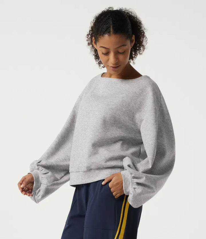 Boat Neck Long Sleeve Pullover Casual Sweatshirt
