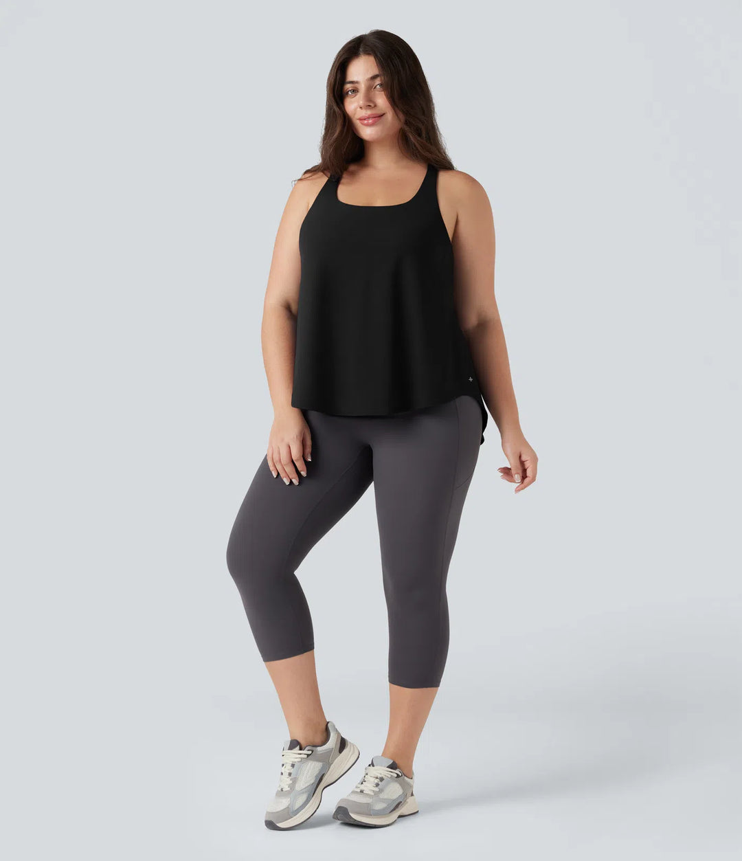 Plus Size Halara UltraSculpt Round Neck Curved Hem Running Tank Top