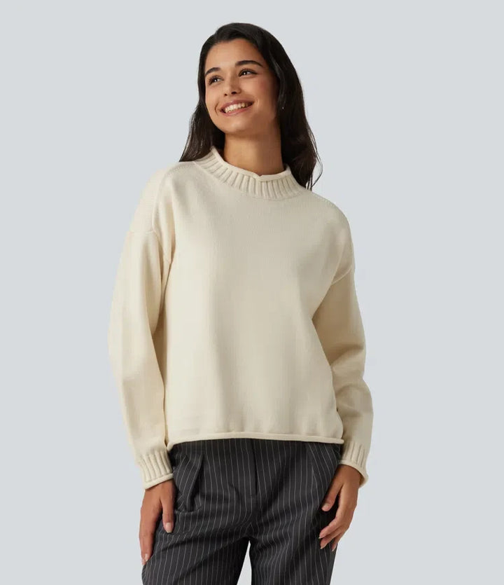 Mock Neck Long Sleeve Work Jumper