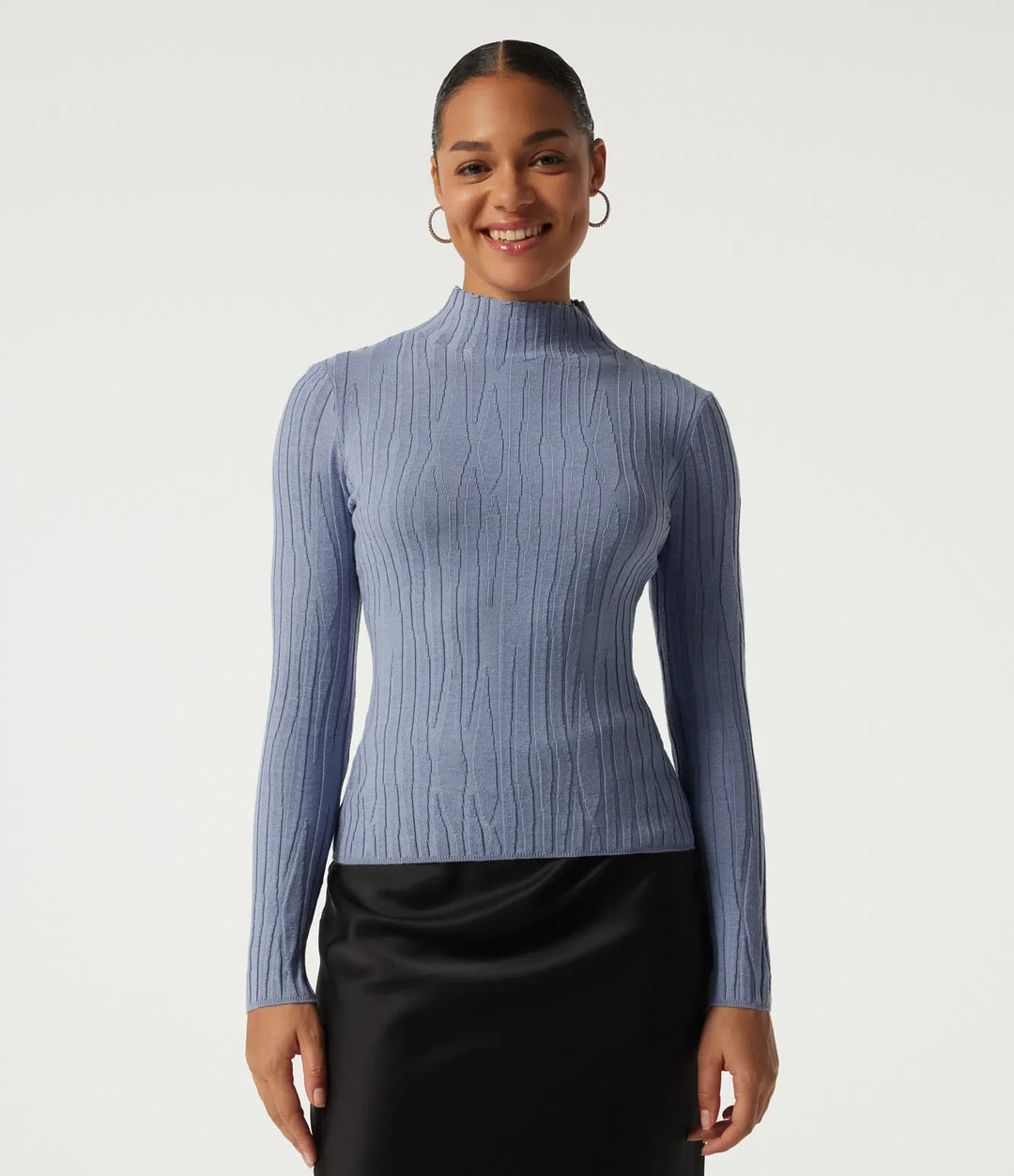 Mock Neck Long Sleeve Work Jumper