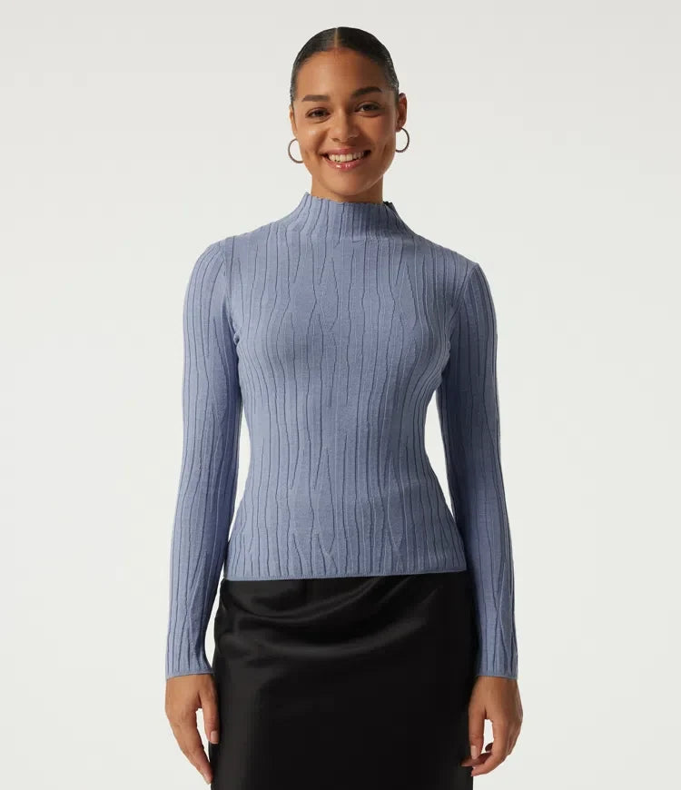 Mock Neck Long Sleeve Work Jumper