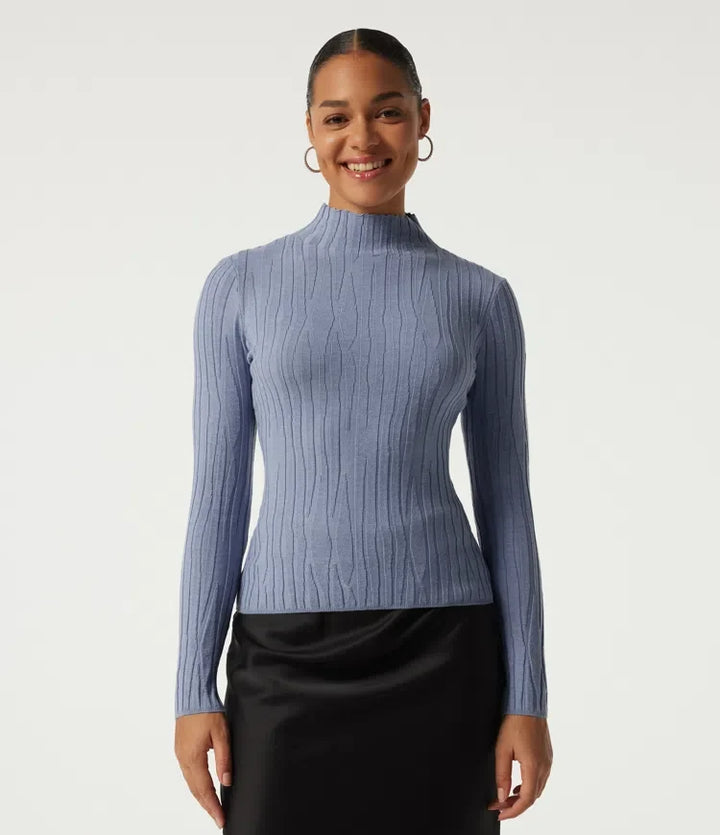 Mock Neck Long Sleeve Work Jumper