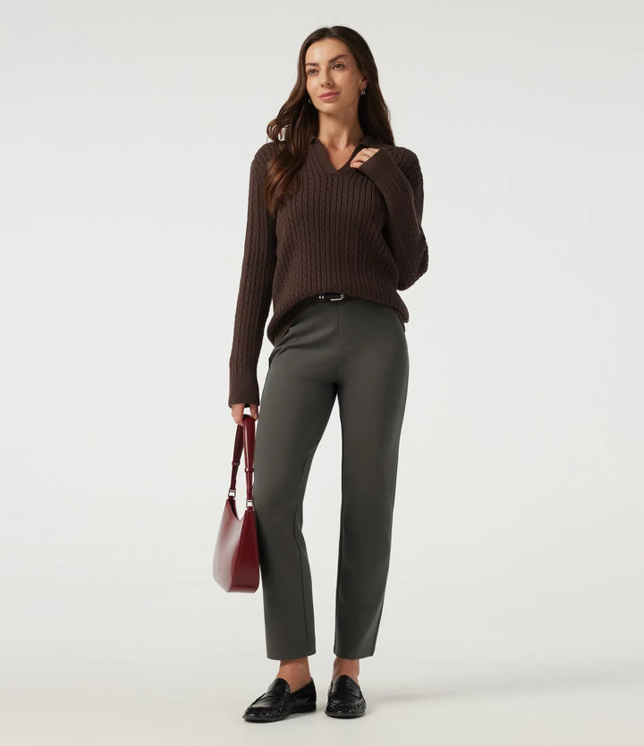 Halara Flex Mid Rise Straight Leg Work Trousers with Pockets