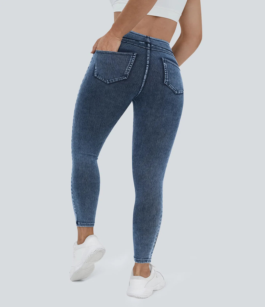 Halara Flex High Waisted Pocket Denim Plus Size Casual Leggings