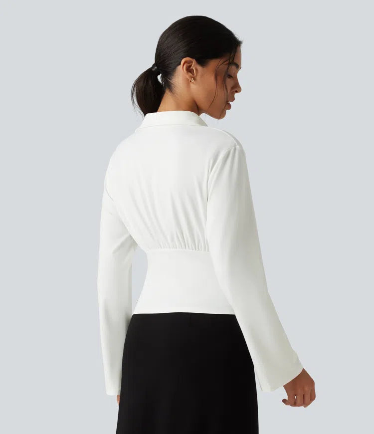 Flounce Long Sleeve Work Shirt