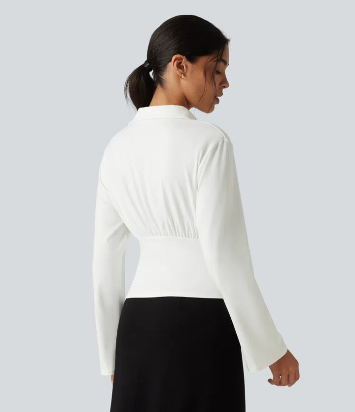 Flounce Long Sleeve Work Shirt