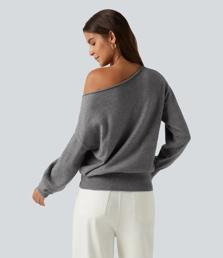 One Shoulder Long Sleeve Work Jumper