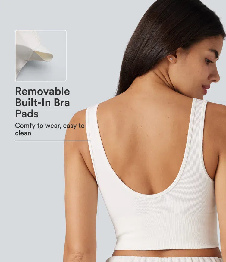 OneForm Seamless Flow Scoop Neck U-back Built-in Bra Casual Tank Top