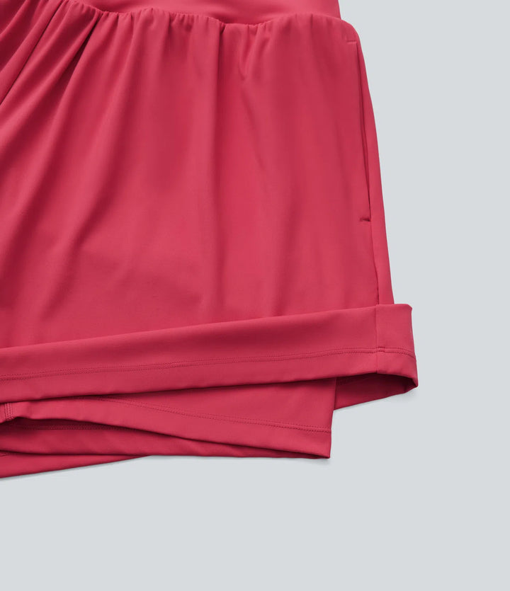 SoftlyZero Airy Super High Waisted 2-in-1 InstantCool Yoga Plus Size Shorts 7" with Pockets