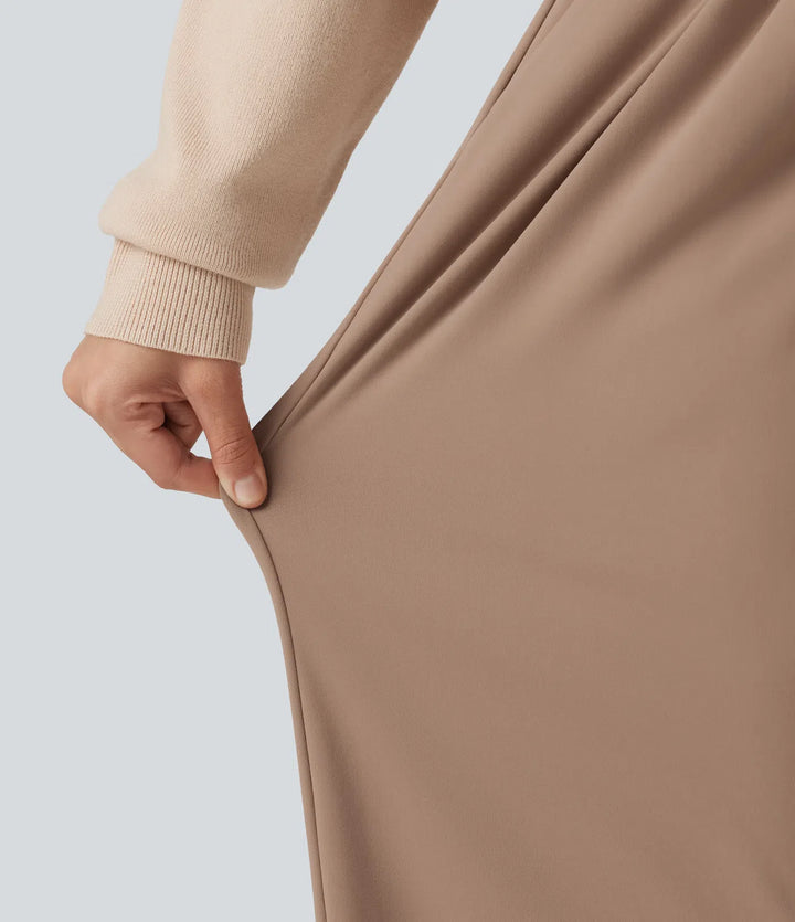 Halara Flex DayStretch Mid Rise Drawstring Wide Leg Work Trousers with Pockets