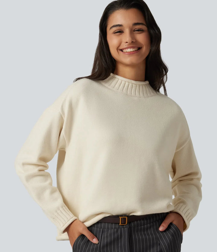 Mock Neck Long Sleeve Work Jumper
