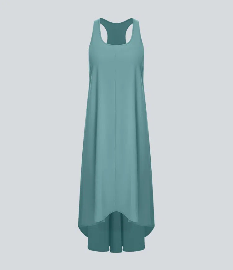 Breezeful RacerPocket High Low Flowy Midi Quick Dry Casual Dress