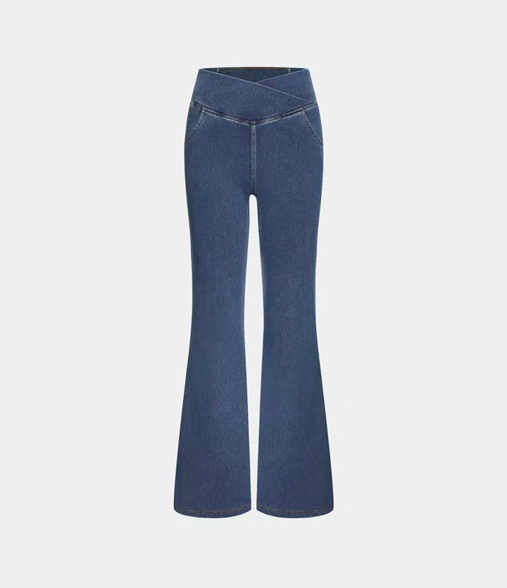 Halara Flex High Waisted Crossover Pocket Washed Casual Jeans