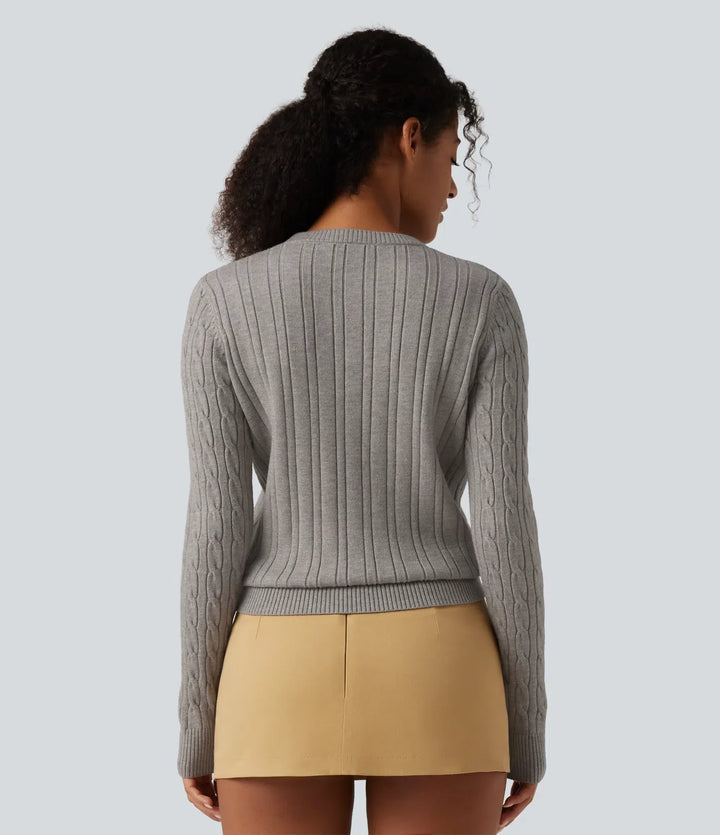 Round Neck Long Sleeve Work Jumper