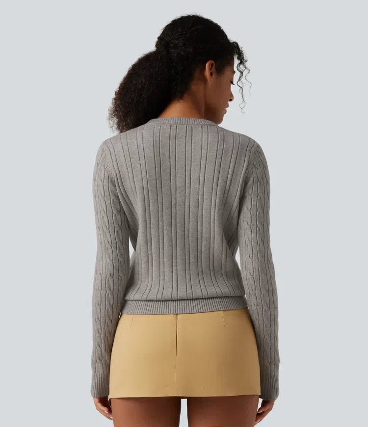 Round Neck Long Sleeve Work Jumper