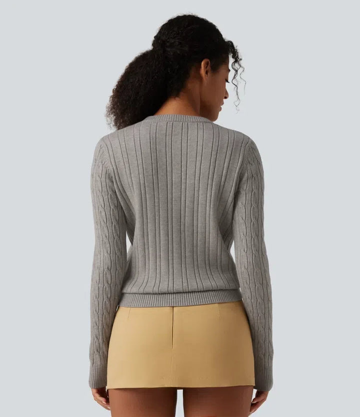 Round Neck Long Sleeve Work Jumper