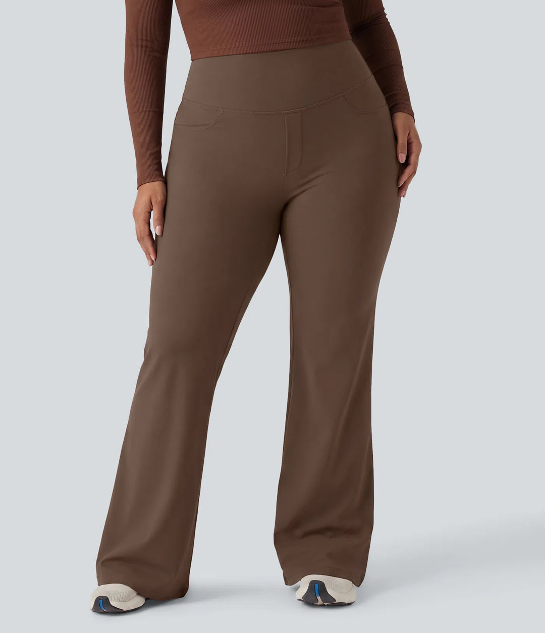 Plus Size DayStretch High Waisted Tummy Control Wide Leg Baggy Yoga Trousers with Pockets