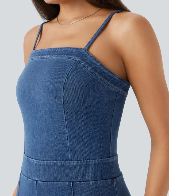 Halara Flex Washed Denim Casual Jumpsuit
