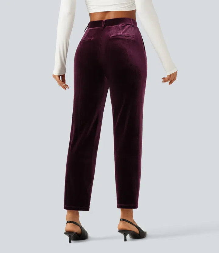Halara Flex High Waisted Velvet Work Trousers with Pockets