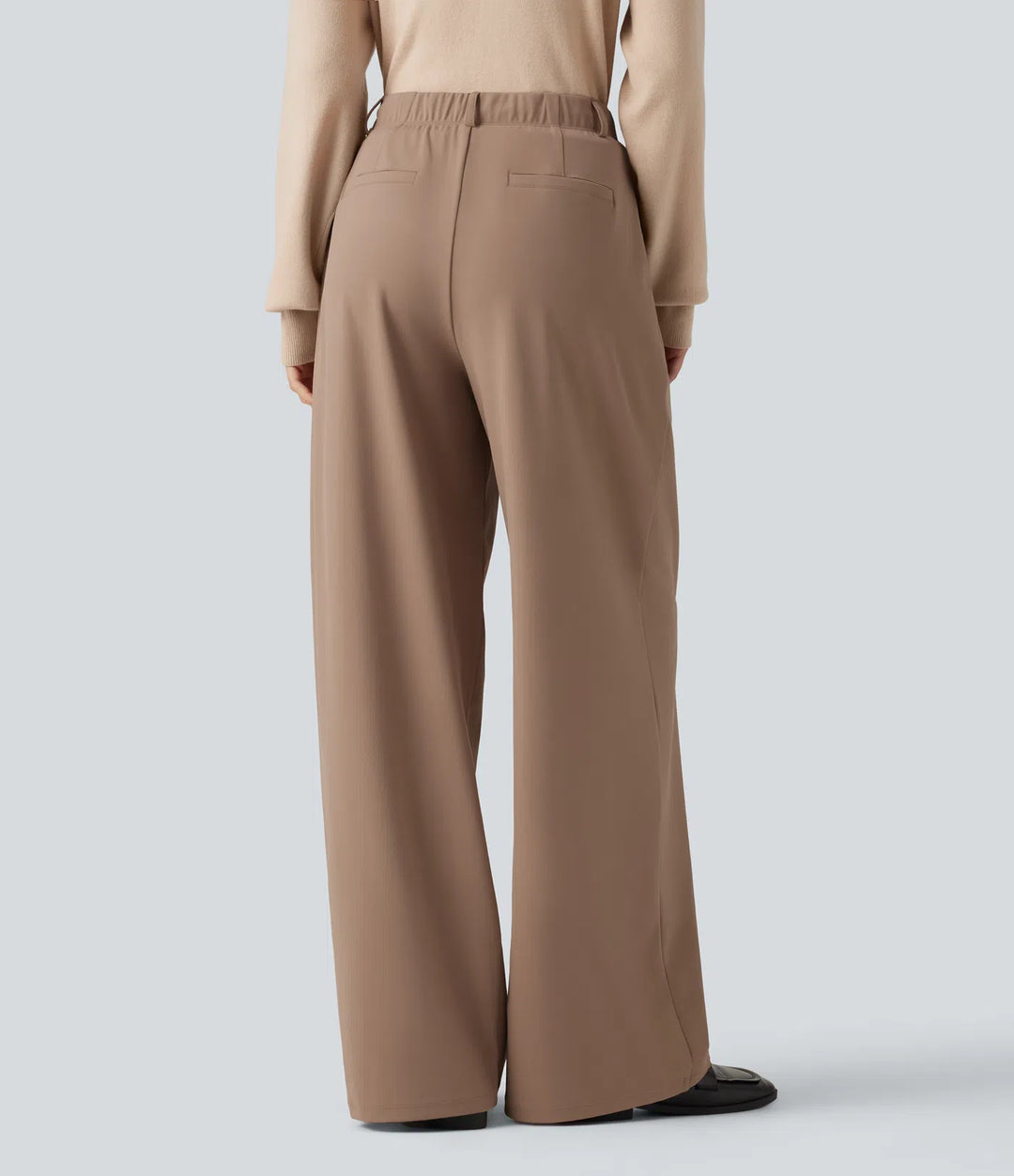 Halara Flex DayStretch Mid Rise Drawstring Wide Leg Work Trousers with Pockets