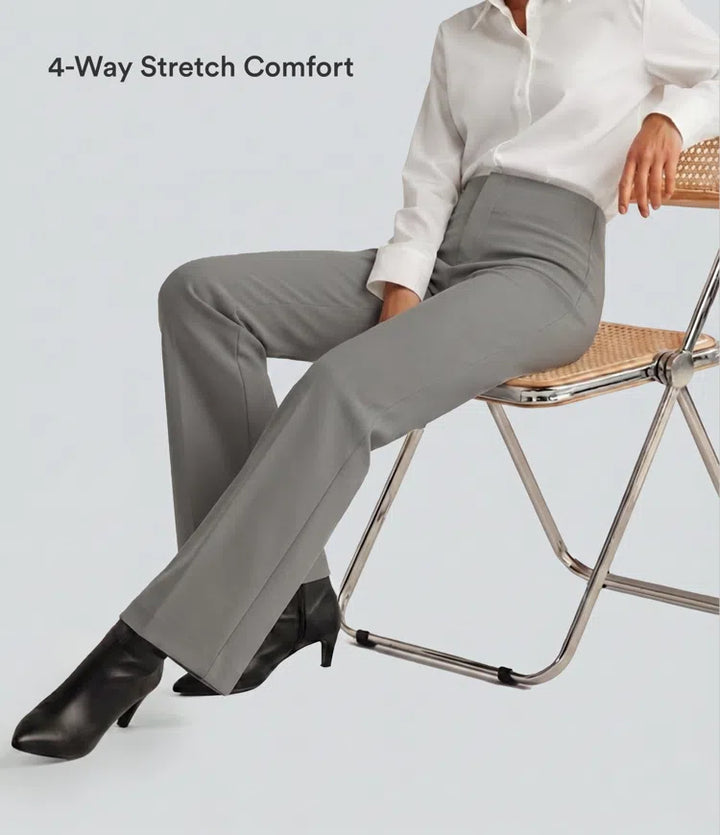 Halara Flex High Waisted Back Side Pocket Slight Flare Work Trousers