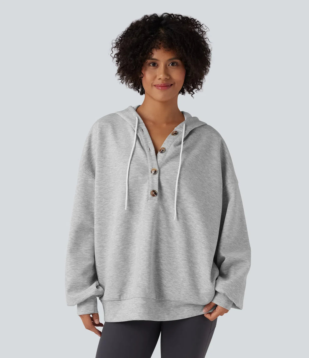 Hooded Drawstring Long Sleeve Casual Sweatshirt with Pockets