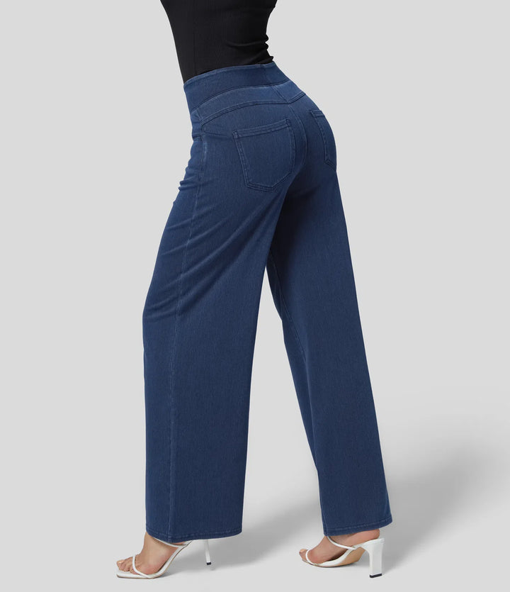 Halara Flex High Waisted Pockets Wide Leg Loose Work Jeans