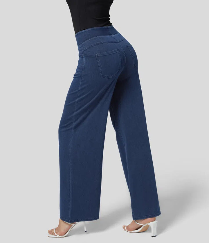 Halara Flex High Waisted Pockets Wide Leg Loose Work Jeans
