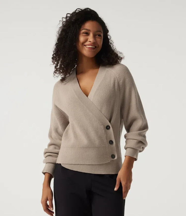 Ribbed Knit V Neck Long Sleeve Work Jumper