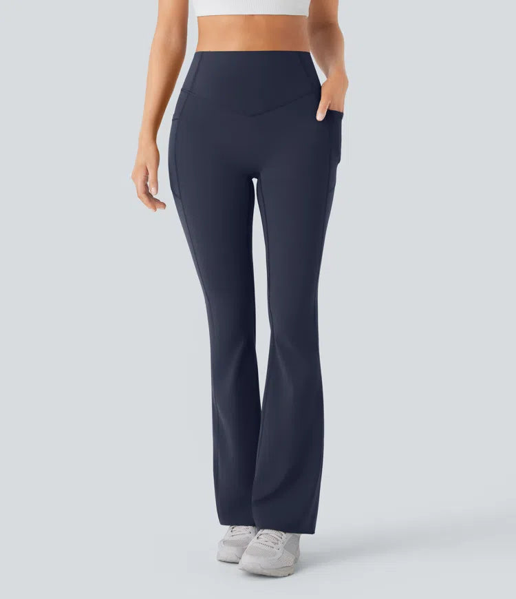 Halara UltraSculpt High Waisted Scrunch Butt Lifting Tummy Control Pocket Shaping Yoga Bootcut Leggings