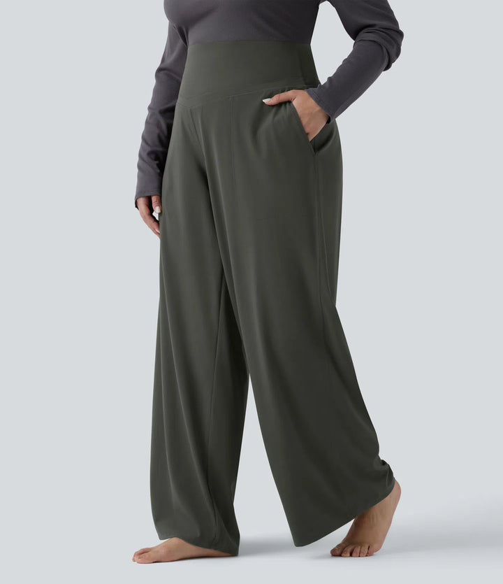 Halara UltraSculpt High Waisted Tummy Control Straight Leg Yoga Plus Size Trousers with Pockets