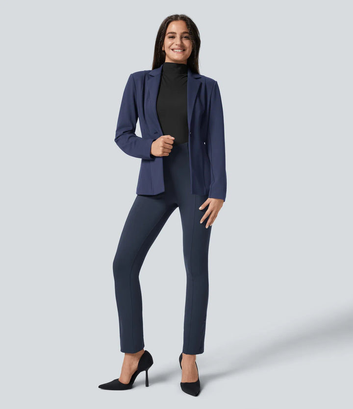 Halara Flex High Waisted Tummy Control Adjustable Hem Work 7/8 Trousers