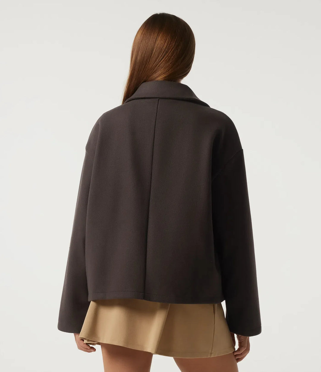 Collared Long Sleeve Casual Coat with Pockets