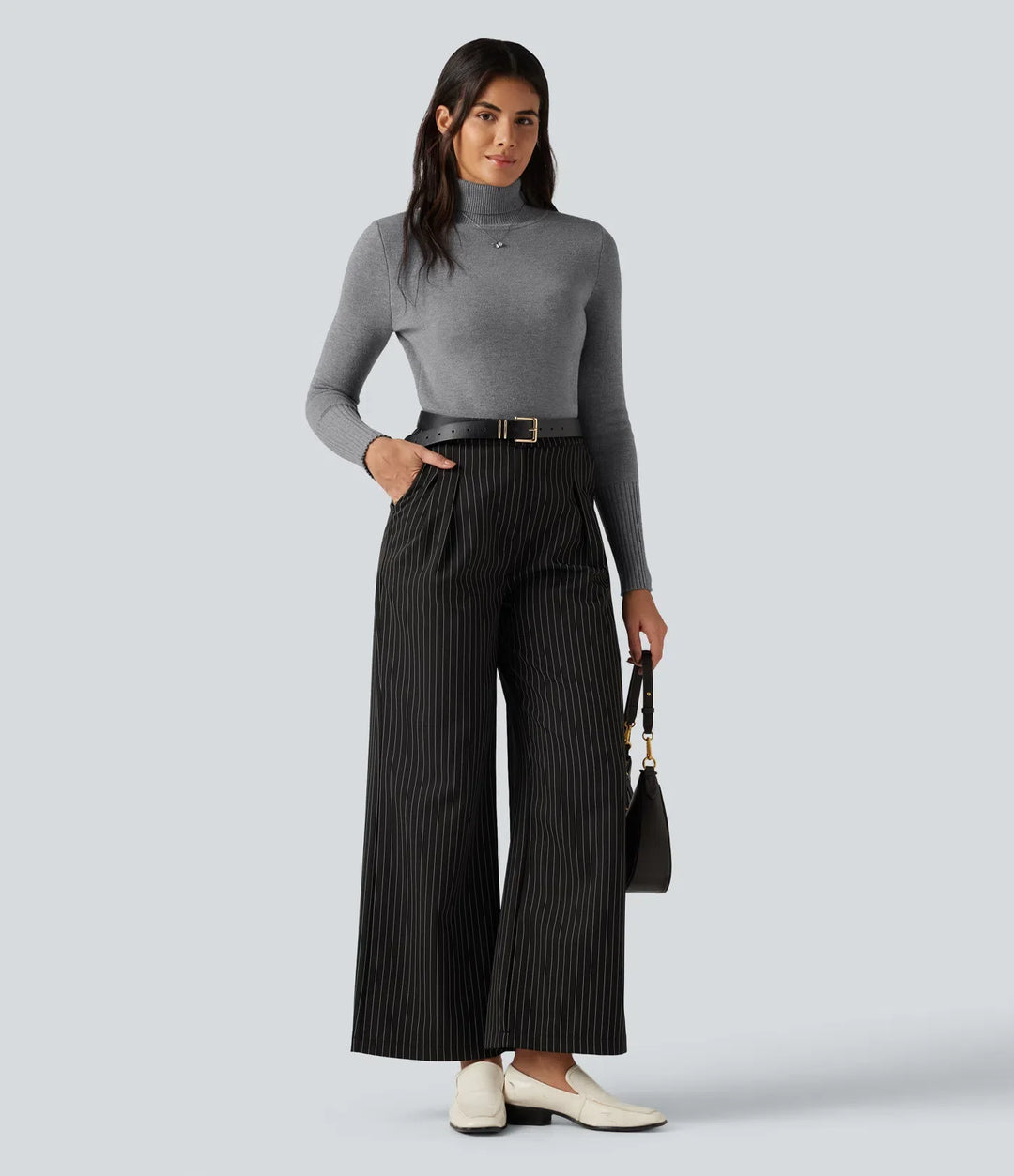 High Neck Long Sleeve Casual Jumper