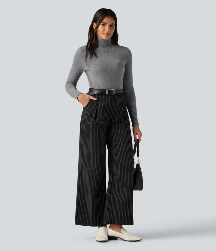 High Neck Long Sleeve Casual Jumper