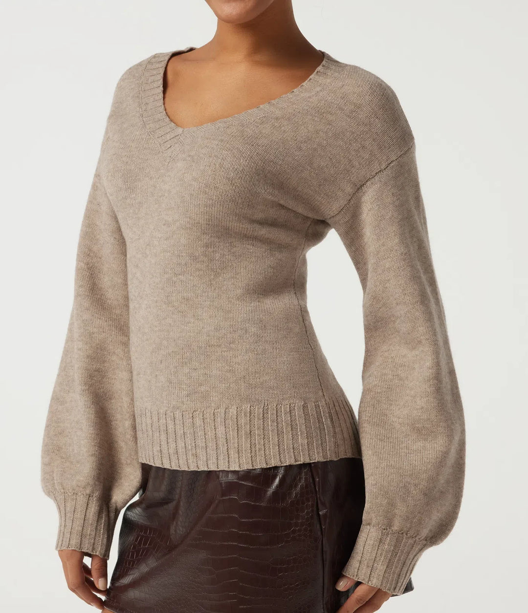 V Neck Long Sleeve Casual Jumper