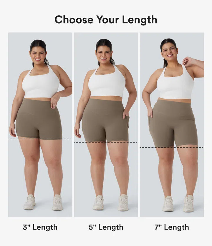 Halara UltraSculpt High Waisted Tummy Control Shaping Training Plus Size Biker Shorts 7&