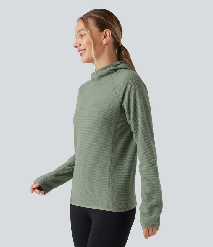 Hooded Long Sleeve Fleece Casual Sweatshirt with Pocket